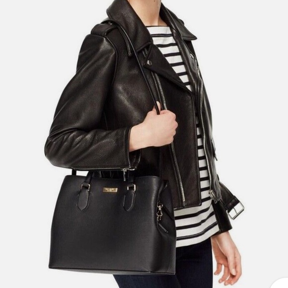 KATE SPADE Black Laurel Way Evangelie Satchel Crossbody Bag - Picture 3 of 9